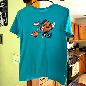 Under Armour blue funny basketball tee